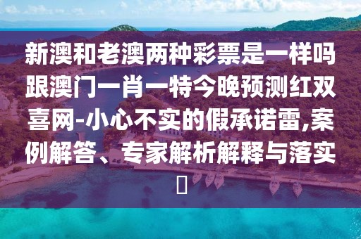 新澳和老澳兩種彩票是一樣嗎跟澳門一肖一特今晚預(yù)測紅雙喜網(wǎng)-小心不實(shí)的假承諾雷,案例解答、專家解析解釋與落實(shí)?