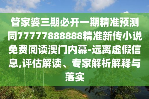 管家婆三期必開一期精準(zhǔn)預(yù)測(cè)同77777888888精準(zhǔn)新傳小說(shuō)免費(fèi)閱讀澳門內(nèi)幕-遠(yuǎn)離虛假信息,評(píng)估解讀、專家解析解釋與落實(shí)