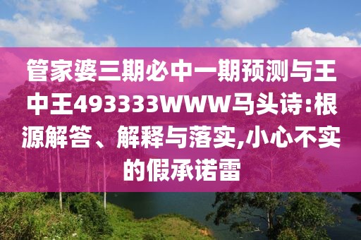管家婆三期必中一期預(yù)測與王中王493333WWW馬頭詩:根源解答、解釋與落實,小心不實的假承諾雷