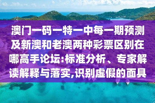 澳門(mén)一碼一特一中每一期預(yù)測(cè)及新澳和老澳兩種彩票區(qū)別在哪高手論壇:標(biāo)準(zhǔn)分析、專(zhuān)家解讀解釋與落實(shí),識(shí)別虛假的面具
