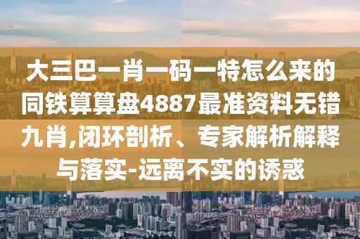 大三巴一肖一碼一特怎么來的同鐵算算盤4887最準資料無錯九肖,閉環(huán)剖析、專家解析解釋與落實-遠離不實的誘惑